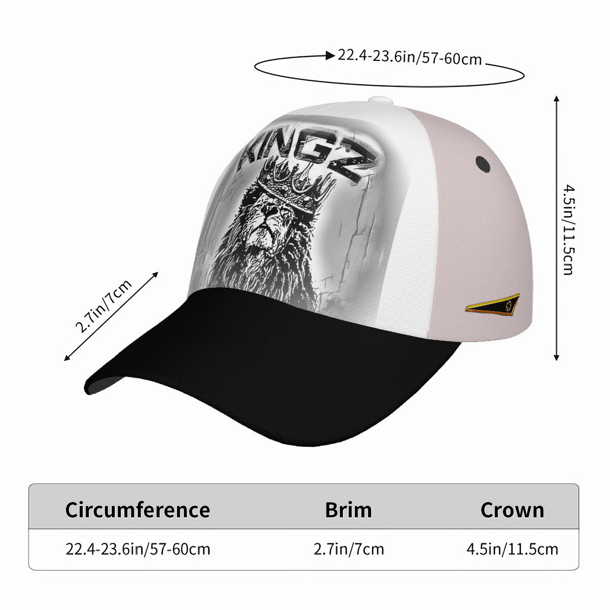 KINGZ 01-02 Designer Curved Brim Baseball Cap