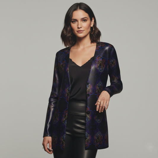 Floral Embosses: Roses 01 Designer Jersey Cardigan