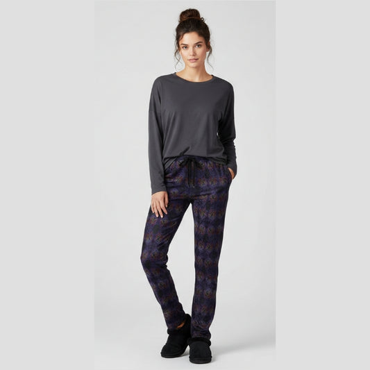 Floral Embosses: Roses 01 Designer Claudia Wide Leg Pants