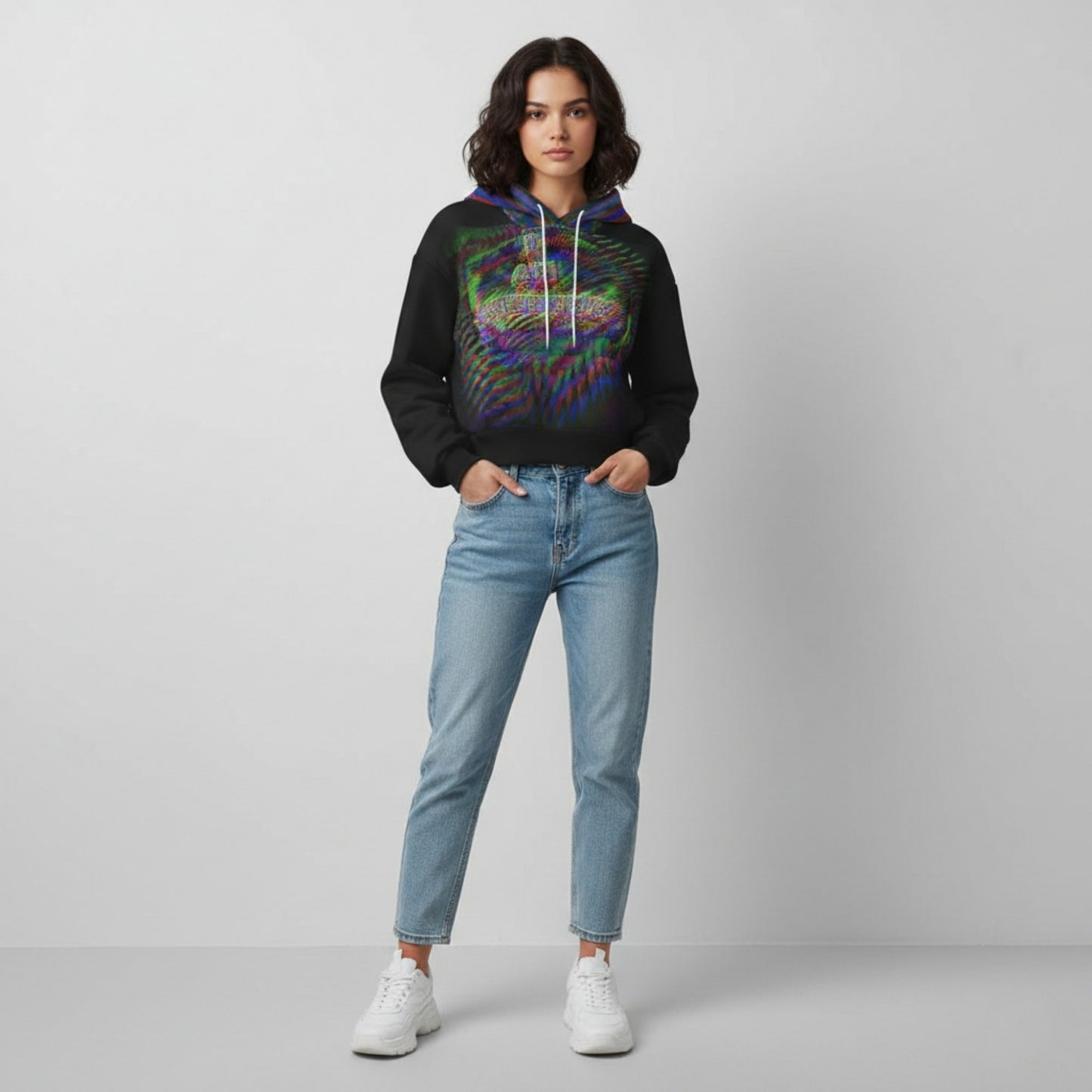 I AM HEBREW 01 Designer Cropped Hoodie