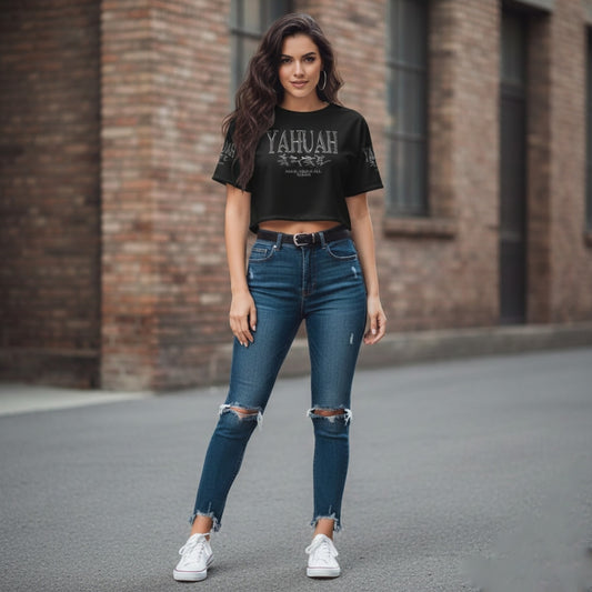 Yahuah-Name Above All Names 01-01 Designer Cropped T-shirt