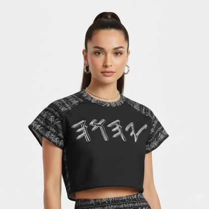 Yahuah Logo 01-02 Designer Raglan Crop Top