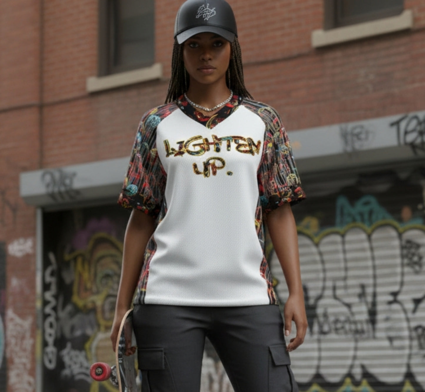 Outspoken Designs 01-01 "Lighten Up" Ladies V-neck Pique T-shirt