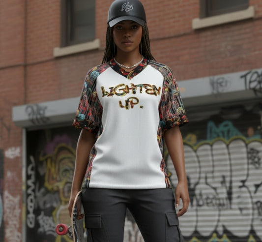 Outspoken Designs 01-01 "Lighten Up" Ladies Designer V-neck Pique T-shirt
