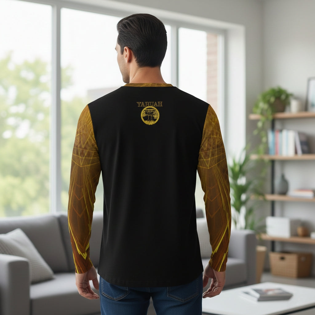 Yahuah-Tree of Life 02-03 Voltage Men's Long Sleeve Cotton T-shirt