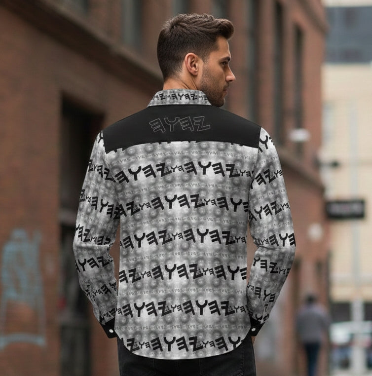 Most High God - Yahuah 01-01 Black Designer Point Collar Shirt with Chest Pocket