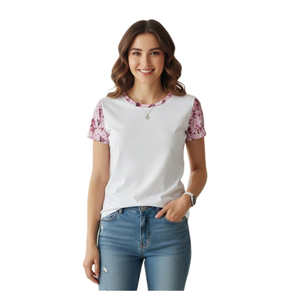TRP Floral Print 01: Whimsical Sakura Symphony 01-01 Scoop Neck Tee