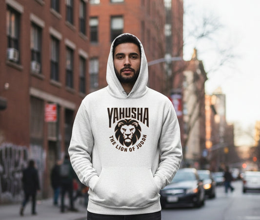 Yahusha-The Lion of Judah 02-01 Designer AWDis Just Hoods Unisex Heavyweight Boxy Fleece Lined Hoodie