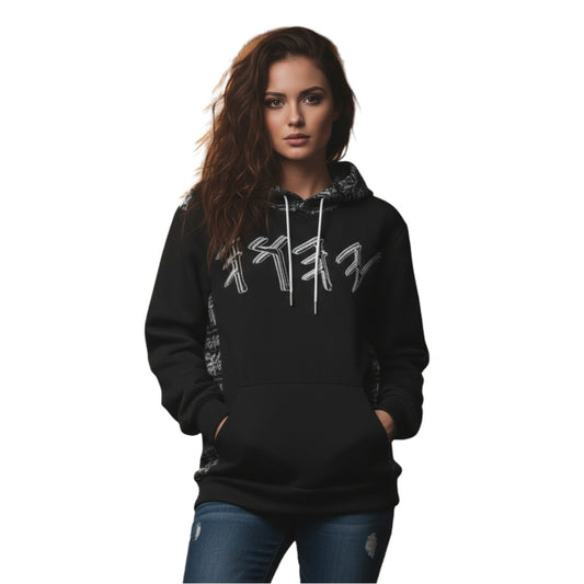 Yahuah Logo 01-02 Ladies Designer Premium Drop Shoulder Hoodie