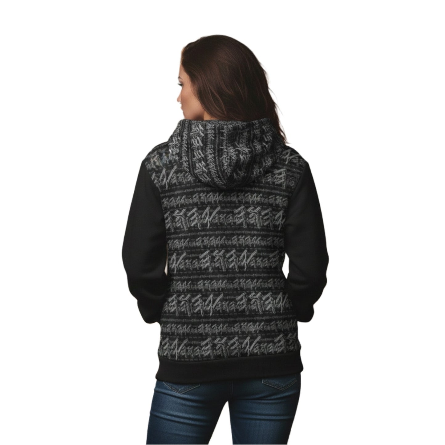 Yahuah Logo 01-02 Ladies Designer Premium Drop Shoulder Hoodie