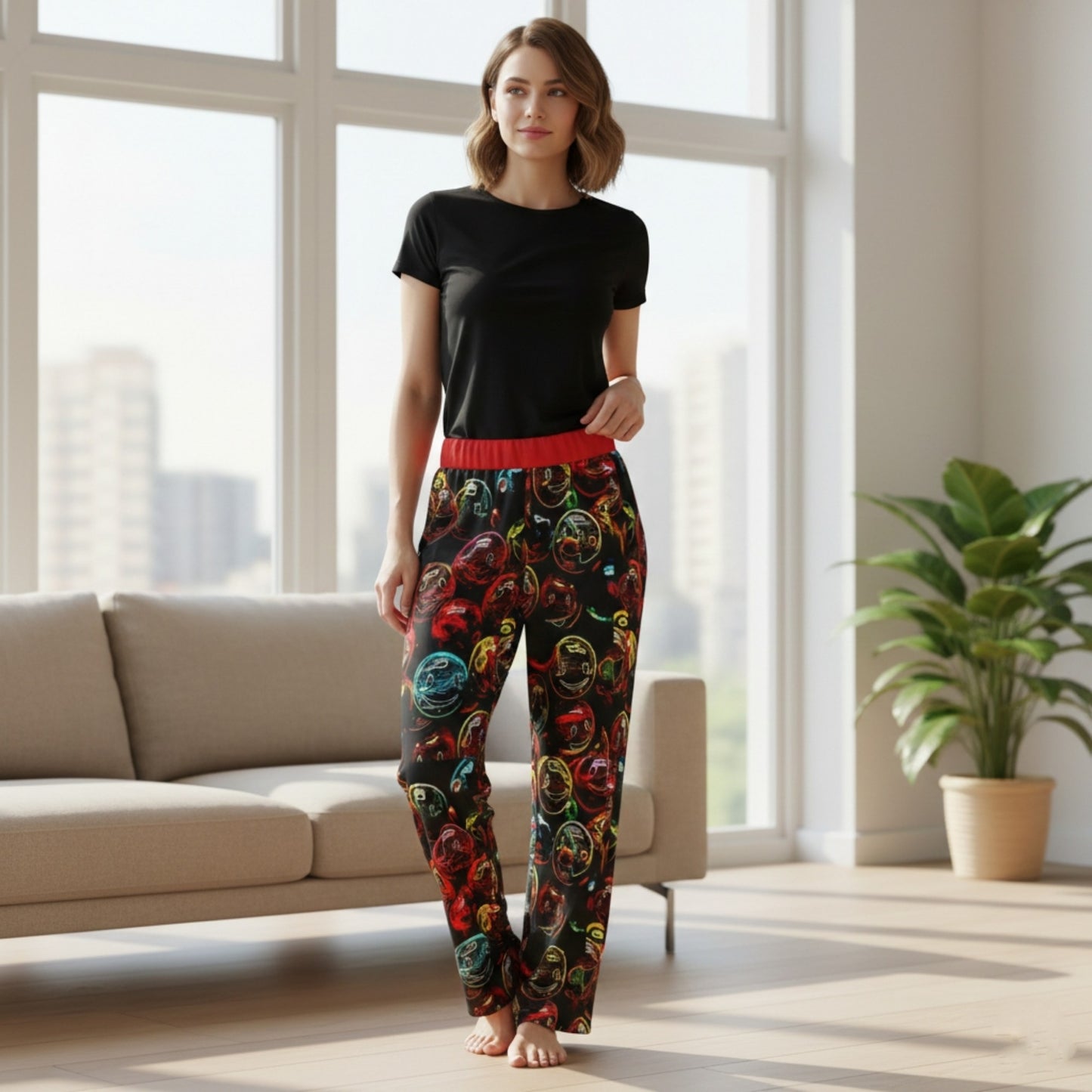 Outspoken Designs 01-01 "Lighten Up" Women's Open Bottom Lounge Joggers