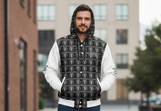 Yahuah-Tree of Life 02-06 Designer Heavyweight Hooded Varsity Jacket