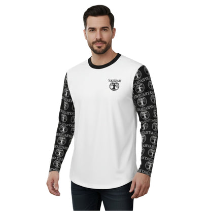 Yahuah-Tree of Life 02-06 Men's Designer Long Sleeve Cotton T-shirt