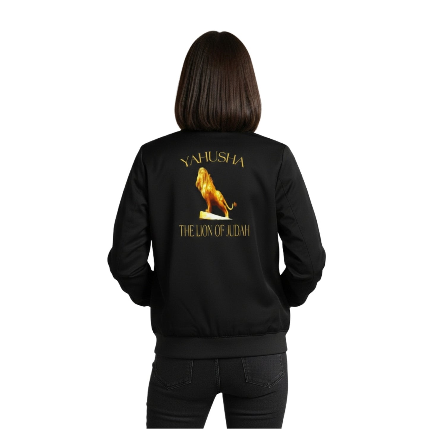 Yahusha-The Lion of Judah 01 Ladies Designer Bomber Jacket