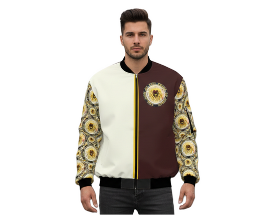 Yahusha-The Lion of Judah 03-01 Men's Designer Fleece Lined Bomber Jacket