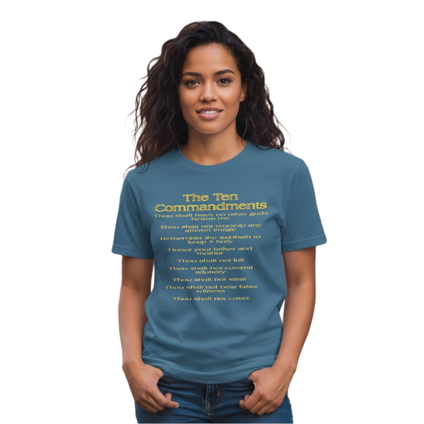Ten Commandments 01 Designer American Apparel Ladies Garment Dyed Heavyweight Cotton T-shirt (2 colors)