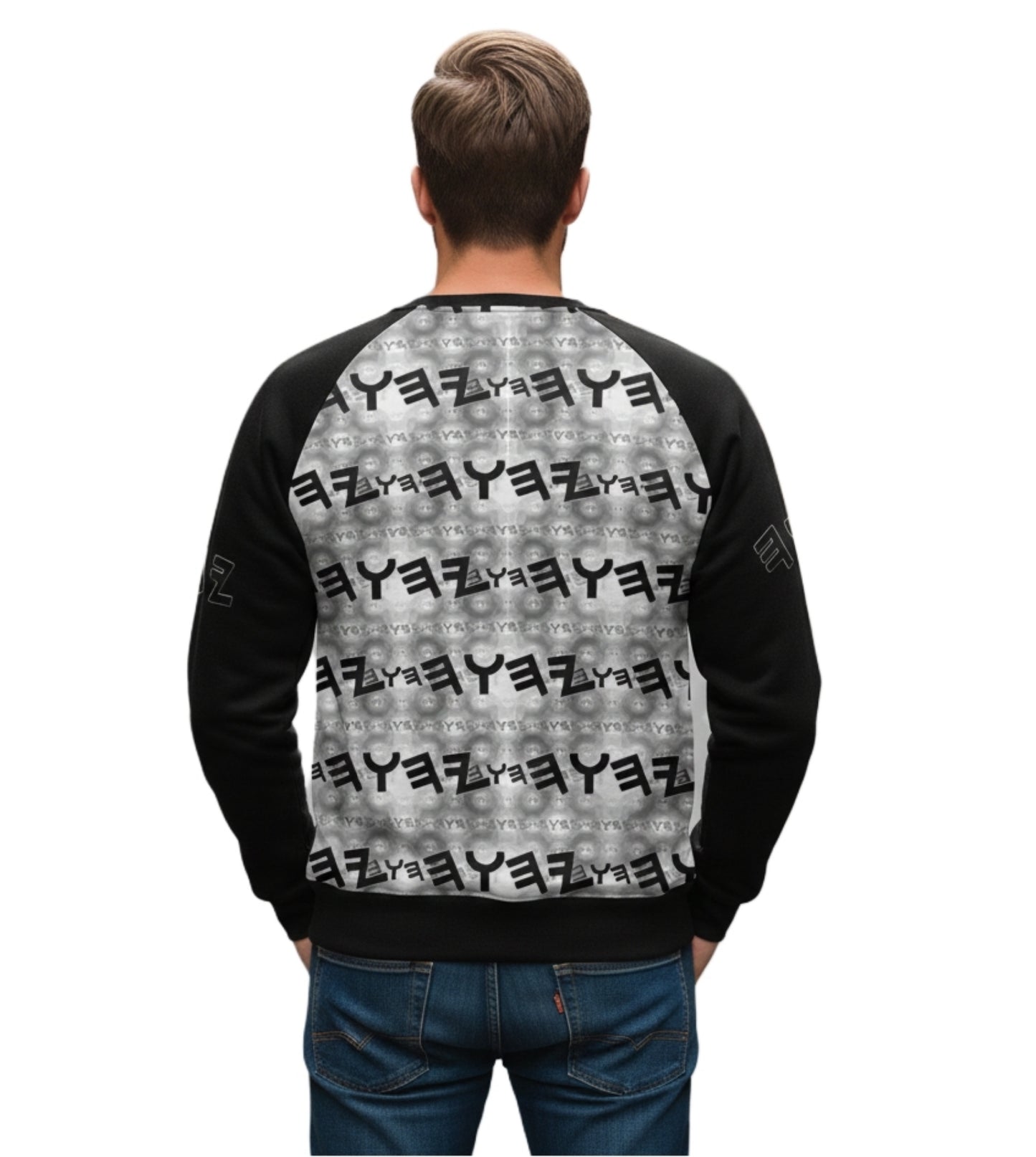 Most High God - Yahuah 01-01 Black Men's Designer Raglan Sweatshirt