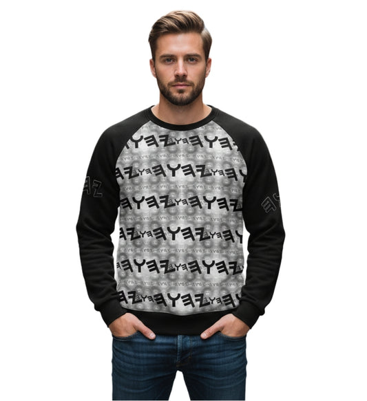 Most High God - Yahuah 01-01 Black Men's Designer Raglan Sweatshirt