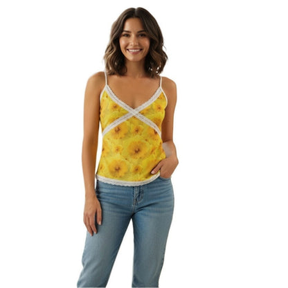 TRP Floral Print 09: Tulips 01 Lace Trim Cami