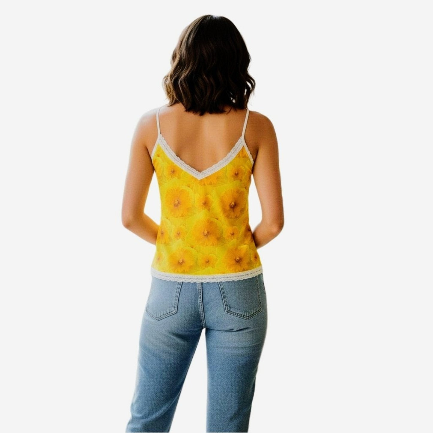 TRP Floral Print 09: Tulips 01 Lace Trim Cami