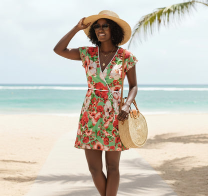 TRP Floral Print 03: Hibiscus Flowers 01-02 Tropical Bloom Tea Dress