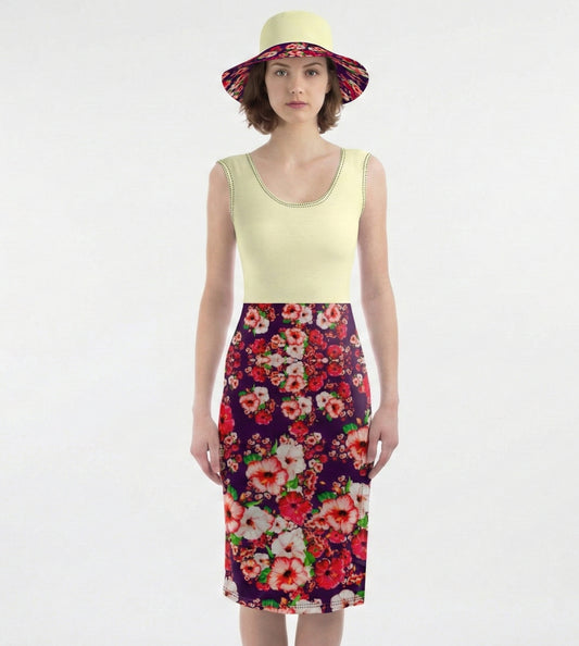 TRP Floral Print 03: Hibiscus Flowers 01-01 Tropical Bloom Sheath Dress