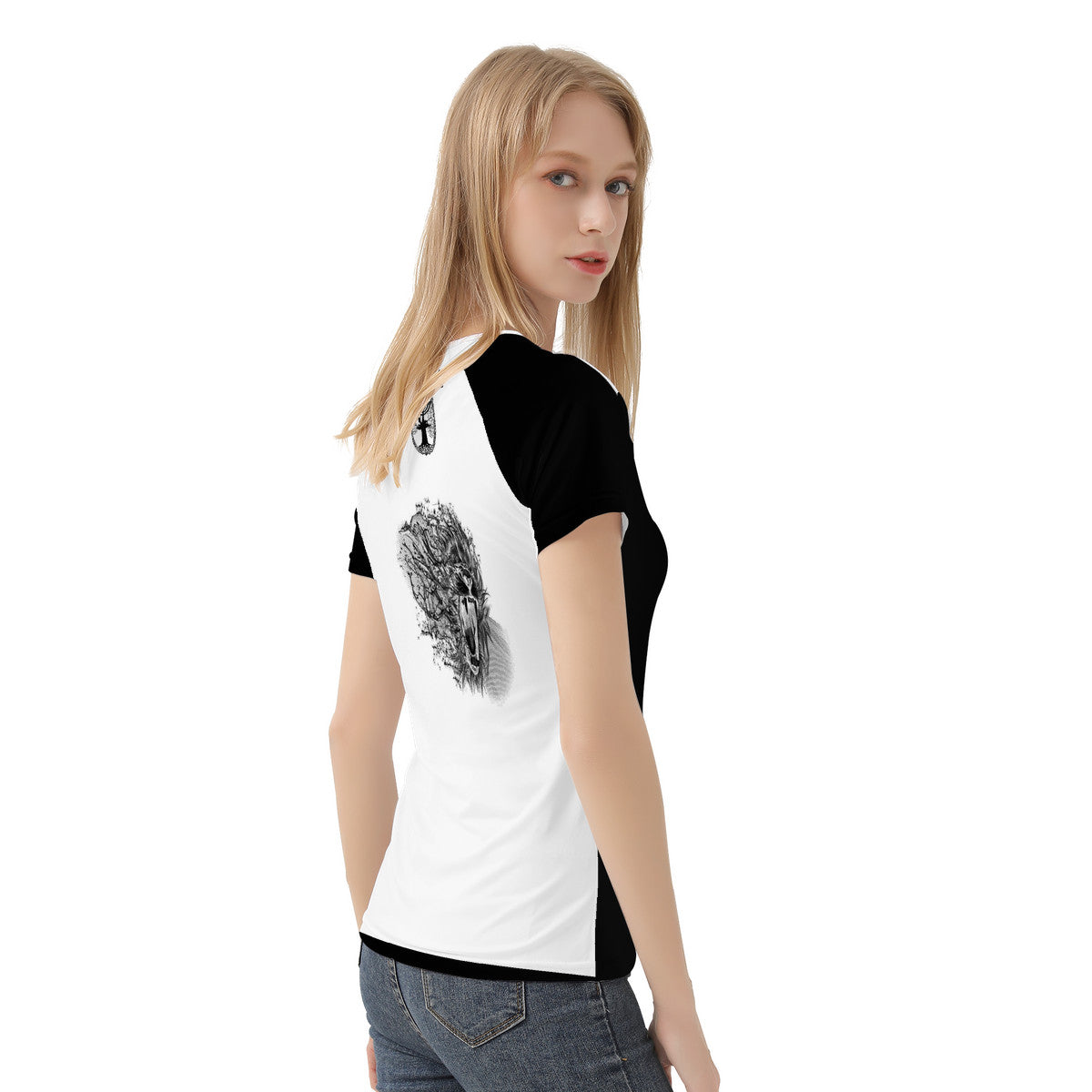 Yahuah-Tree of Life 02-06 Yin Yang Ladies Designer T-shirt