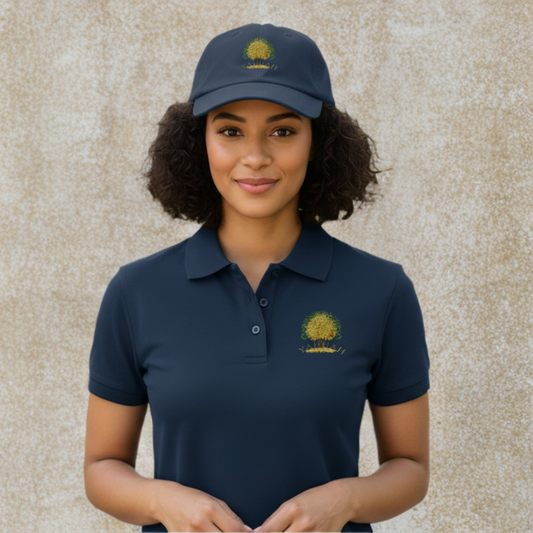 Yahuah-Tree of Life 03-02 Designer Harrington Ladies Ringspun Cotton Pique Polo (2 colors)