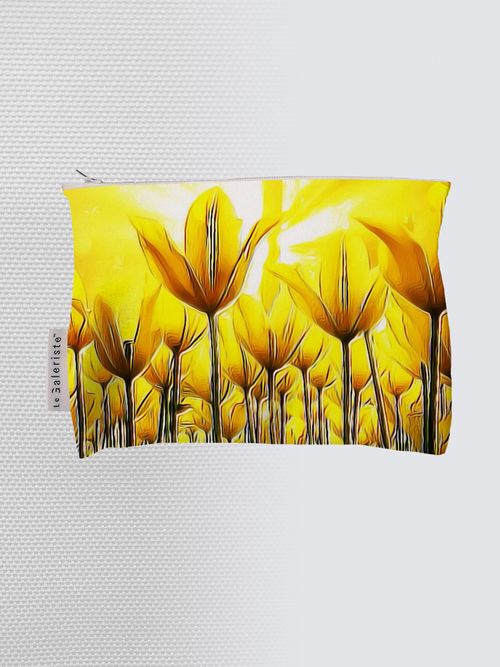 Floral Embosses: Tulip Daydream 02 Designer Lou Pouch in Canvas