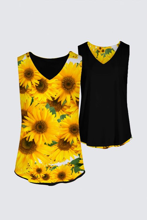 TRP Floral Print 04 Designer Kaplan Reversible Tank Top