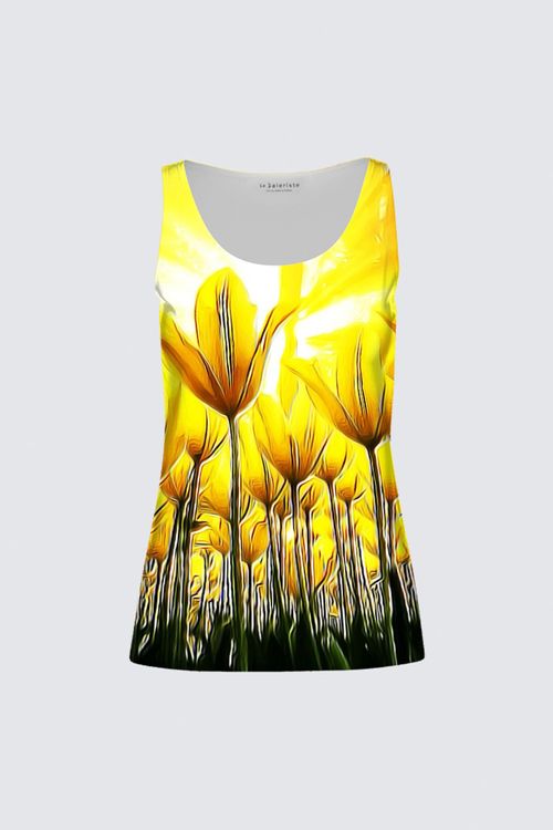 Floral Embosses: Tulip Daydream 02 Designer Tilda Tank Top