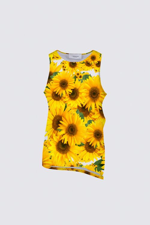 TRP Floral Print 04 Designer Florence Sleeveless Knotted Tee