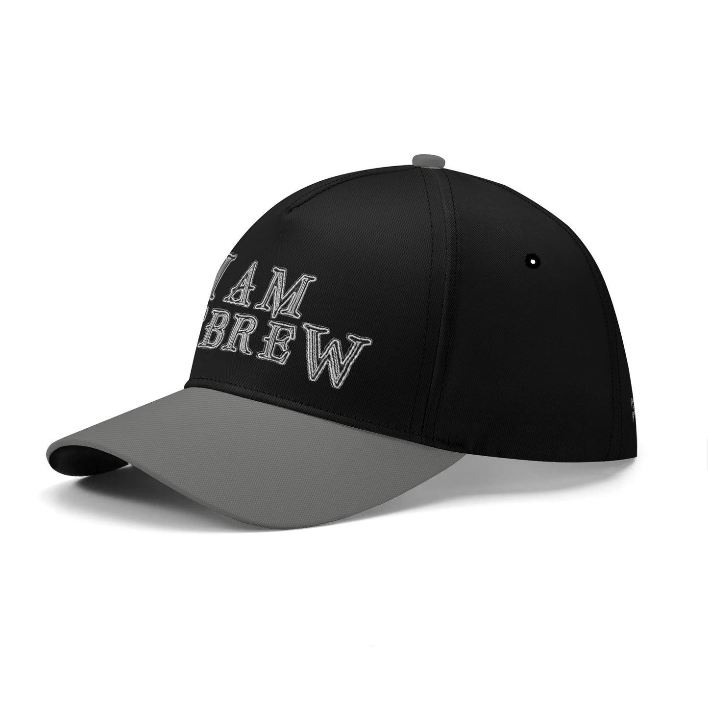 I AM HEBREW 02-02 Designer Baseball Cap, Black+BlackChrome