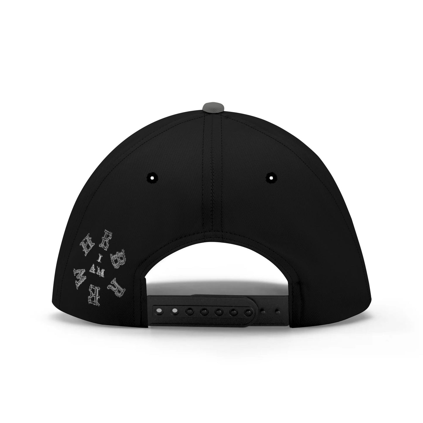 I AM HEBREW 02-02 Designer Baseball Cap, Black+BlackChrome
