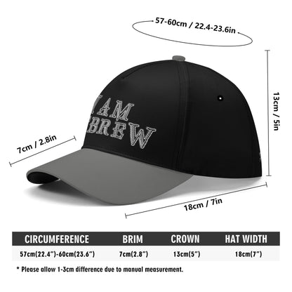 I AM HEBREW 02-02 Designer Baseball Cap, Black+BlackChrome