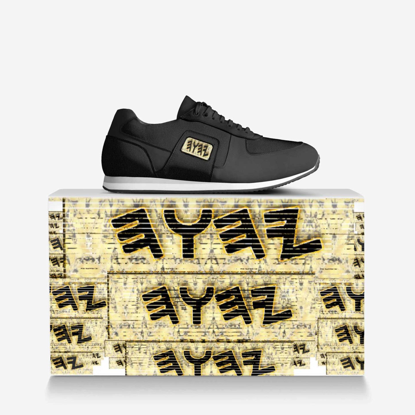 TETRA TILING (01) | Men's Genuine Italian Leather Retro Running Sneakers
