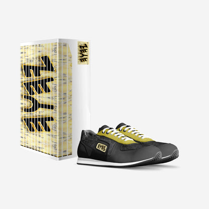 Yahuah Logo 03 - White Men's Genuine Italian Leather Retro Running Sneakers