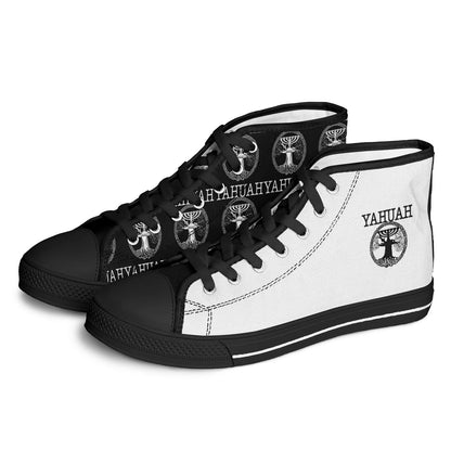 Yahuah: Tree of Life (02-05) - The Dualism Refined | Unisex High Top Canvas Sneakers (Style 01)