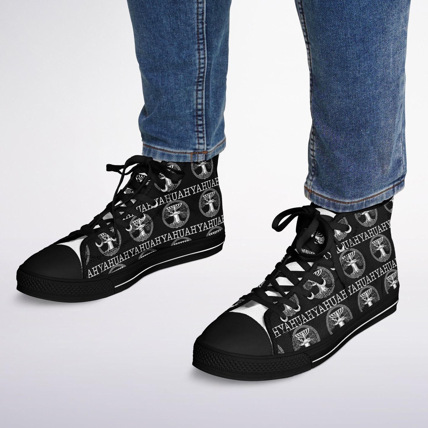 Yahuah-Tree of Life 02-06 Urban Peak Unisex High Top Canvas Sneakers (Style 02)