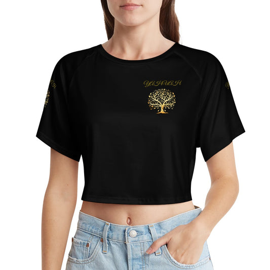 Yahuah-Tree of Life 01-01 Designer Cropped Raglan T-shirt (2 styles)