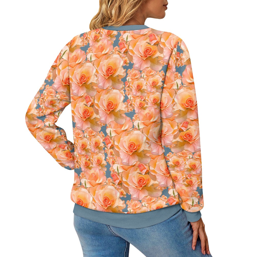 Floral Embosses: Roses 03-01 "Apricot Bloom Essential" Sweater
