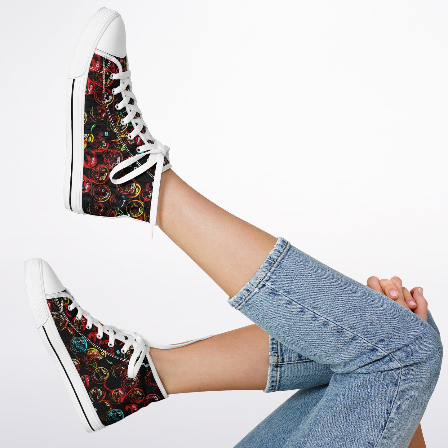 Outspoken Designs 01-01 "Lighten Up" Urban Peak Unisex High Top Canvas Sneakers
