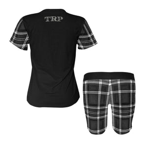 TRP Twisted Patterns 06: Digital Plaid 01-06B Designer Yoga Shorts Set