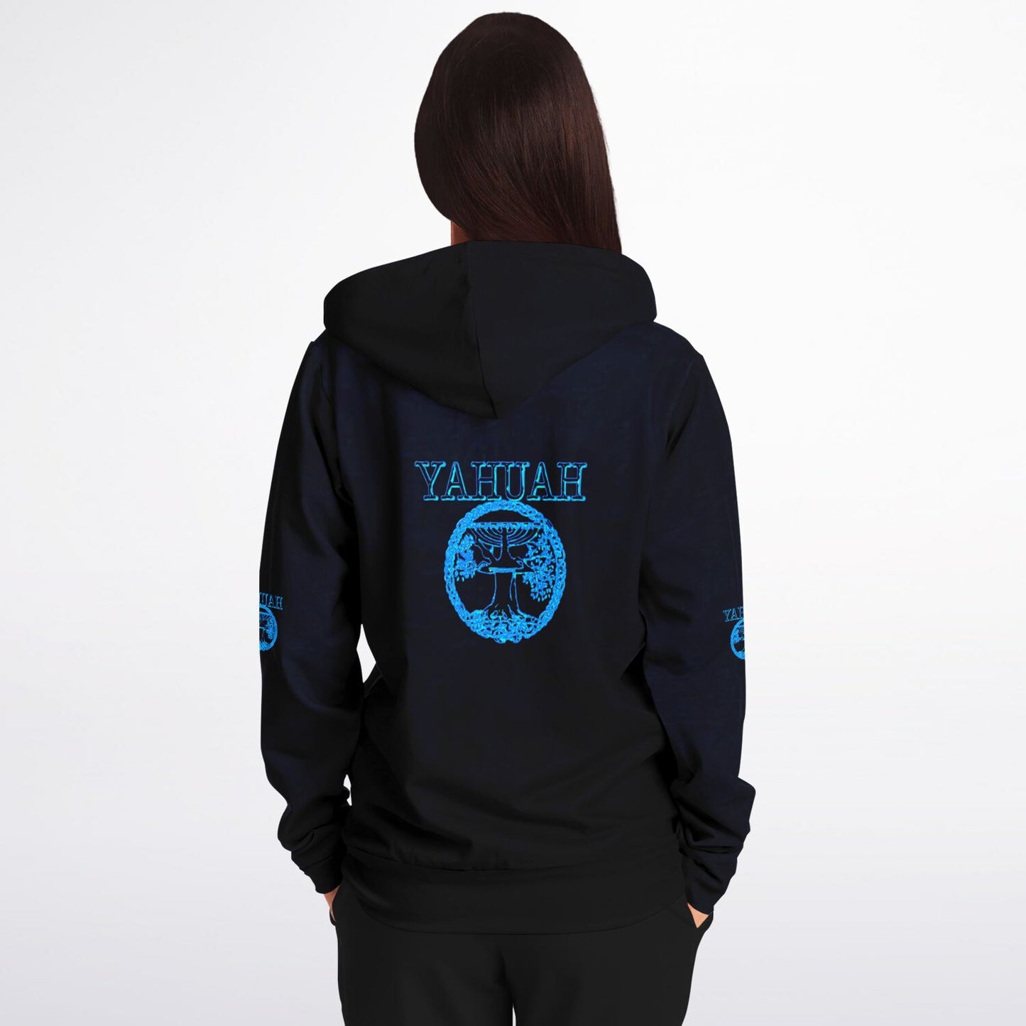 Yahuah-Tree of Life 02-02 Designer Athletic Unisex Zip Hoodie