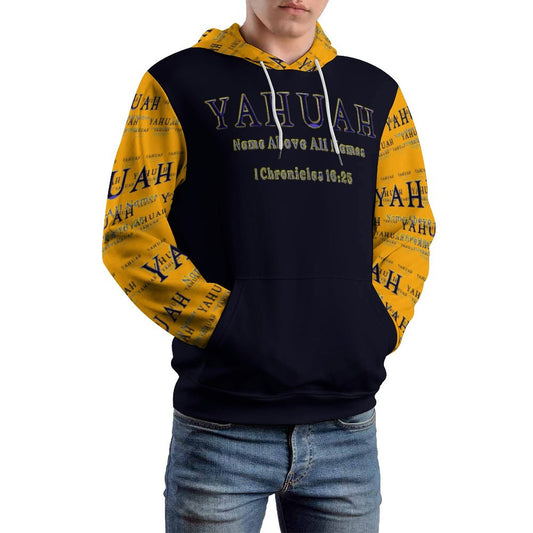 Yahuah-Name Above All Names 02-01 Men's Designer Hoodie with Double Layer Hood