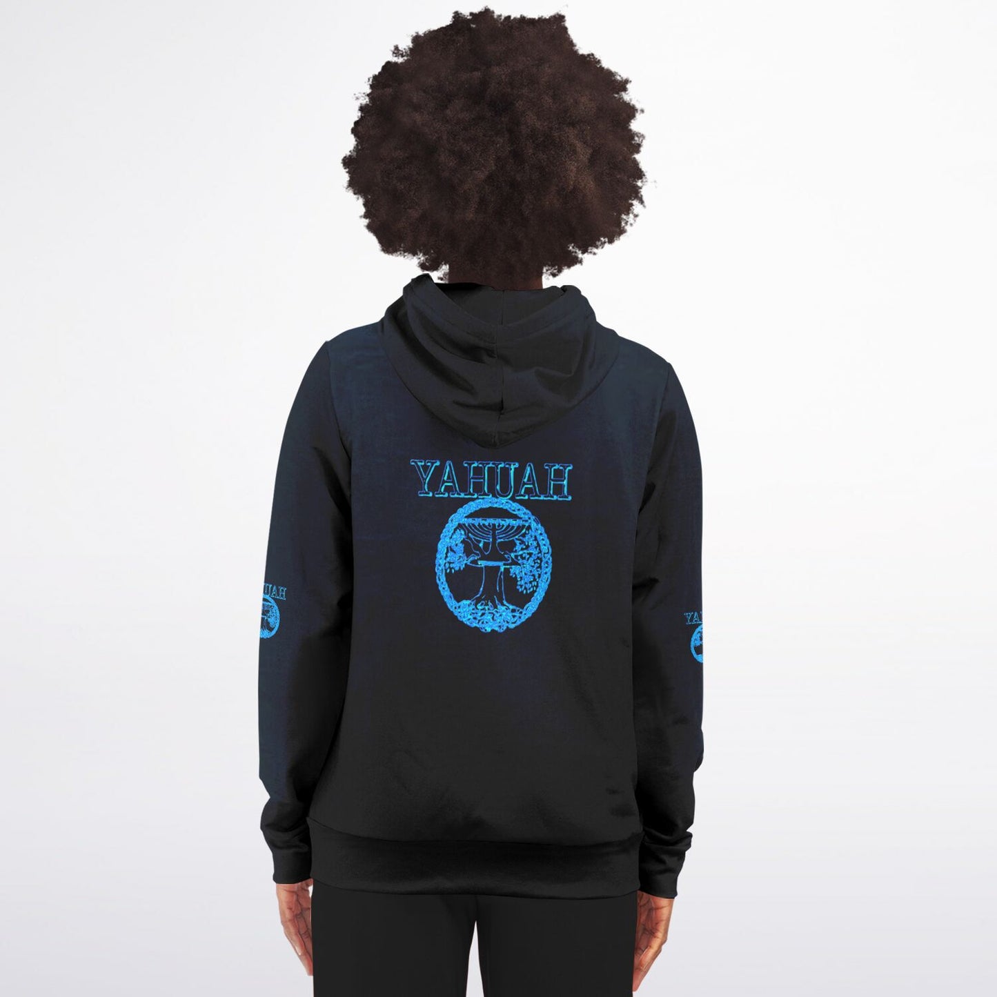 Yahuah-Tree of Life 02-02 Designer Athletic Unisex Zip Hoodie