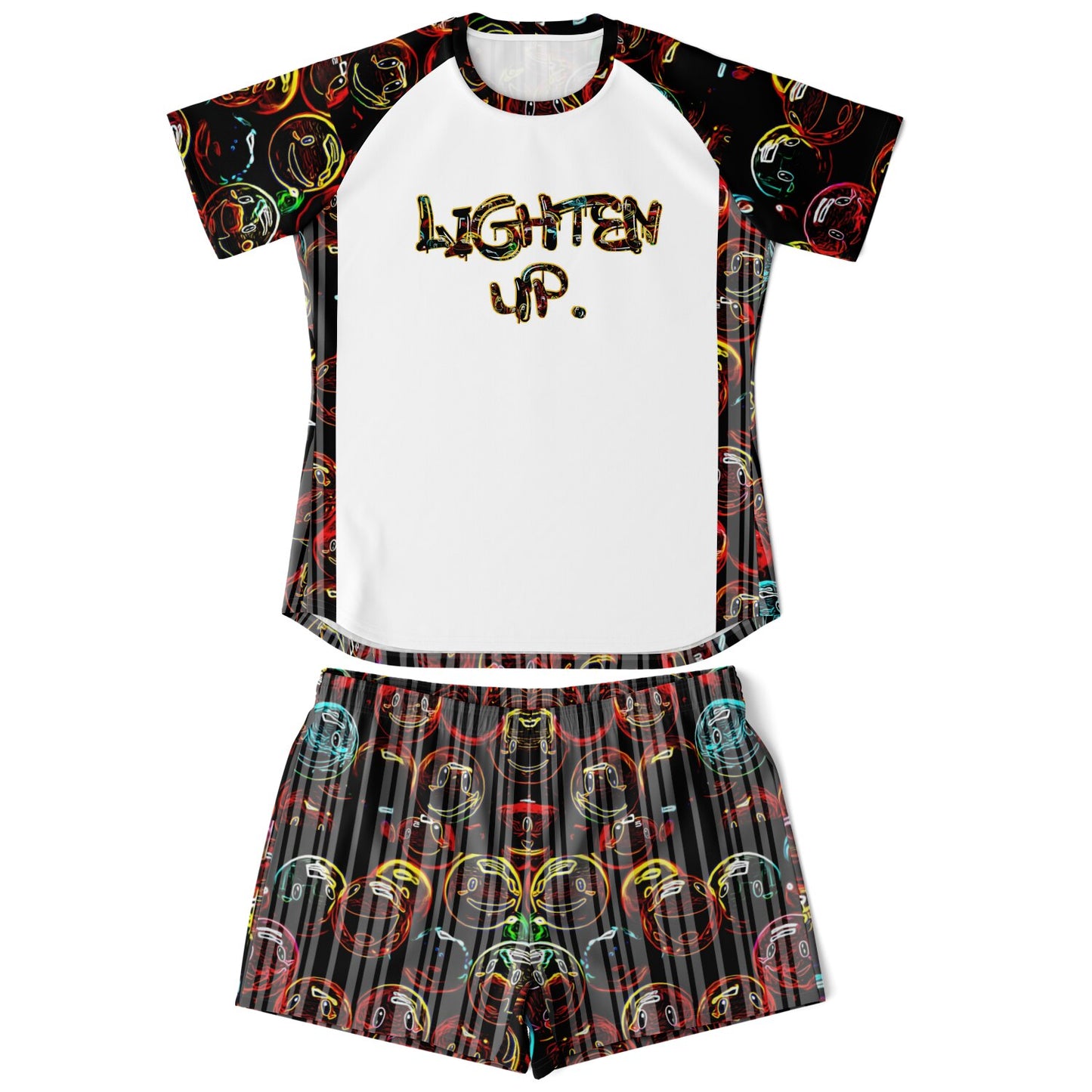 Outspoken Designs 01-01 "Lighten Up" Designer Raglan T-shirt & Shorts Set