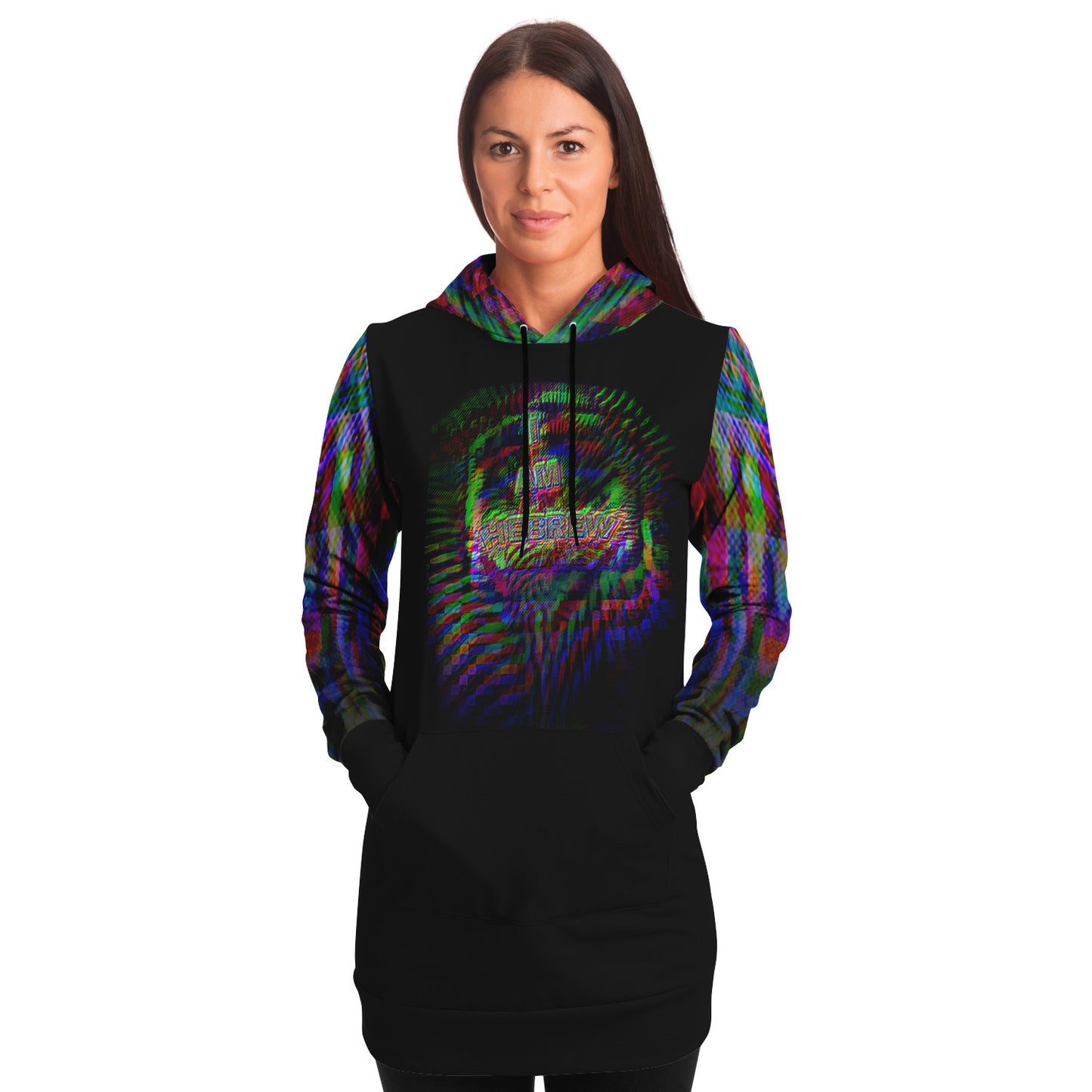 I AM HEBREW 01-01 Ladies Designer Fashion Triblend Longline Hoodie