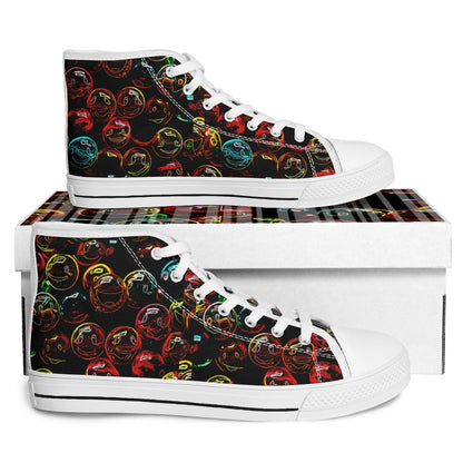 "Lighten Up" (01) | Unisex High Top Canvas Sneakers