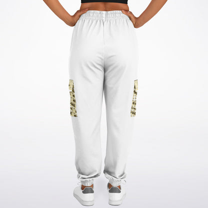 Yahuah Logo 03 - White Designer Athletic Cargo Unisex Joggers